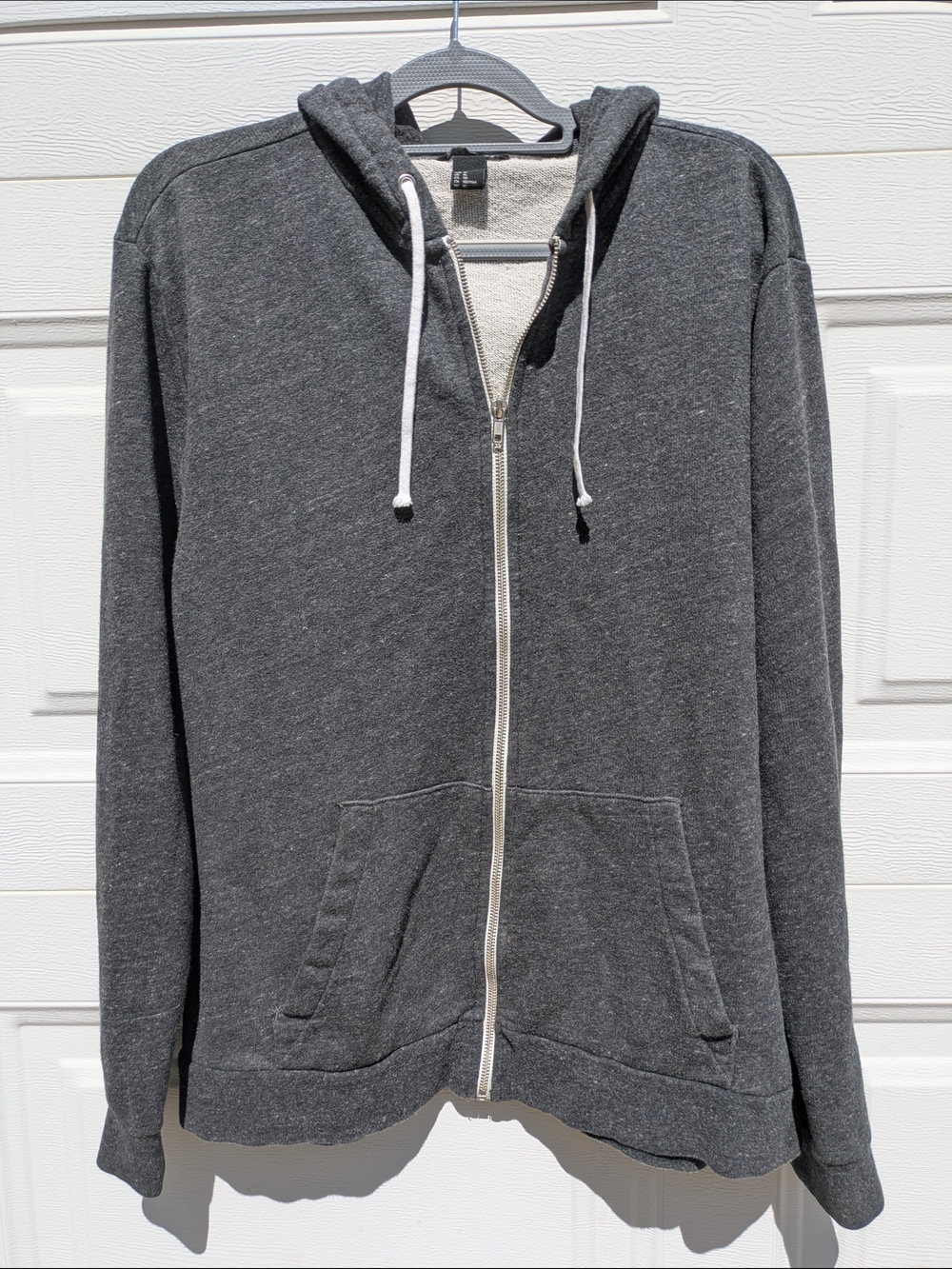 H&M Dark Gray Zip-Up Hooded Sweatshirt Men's XL